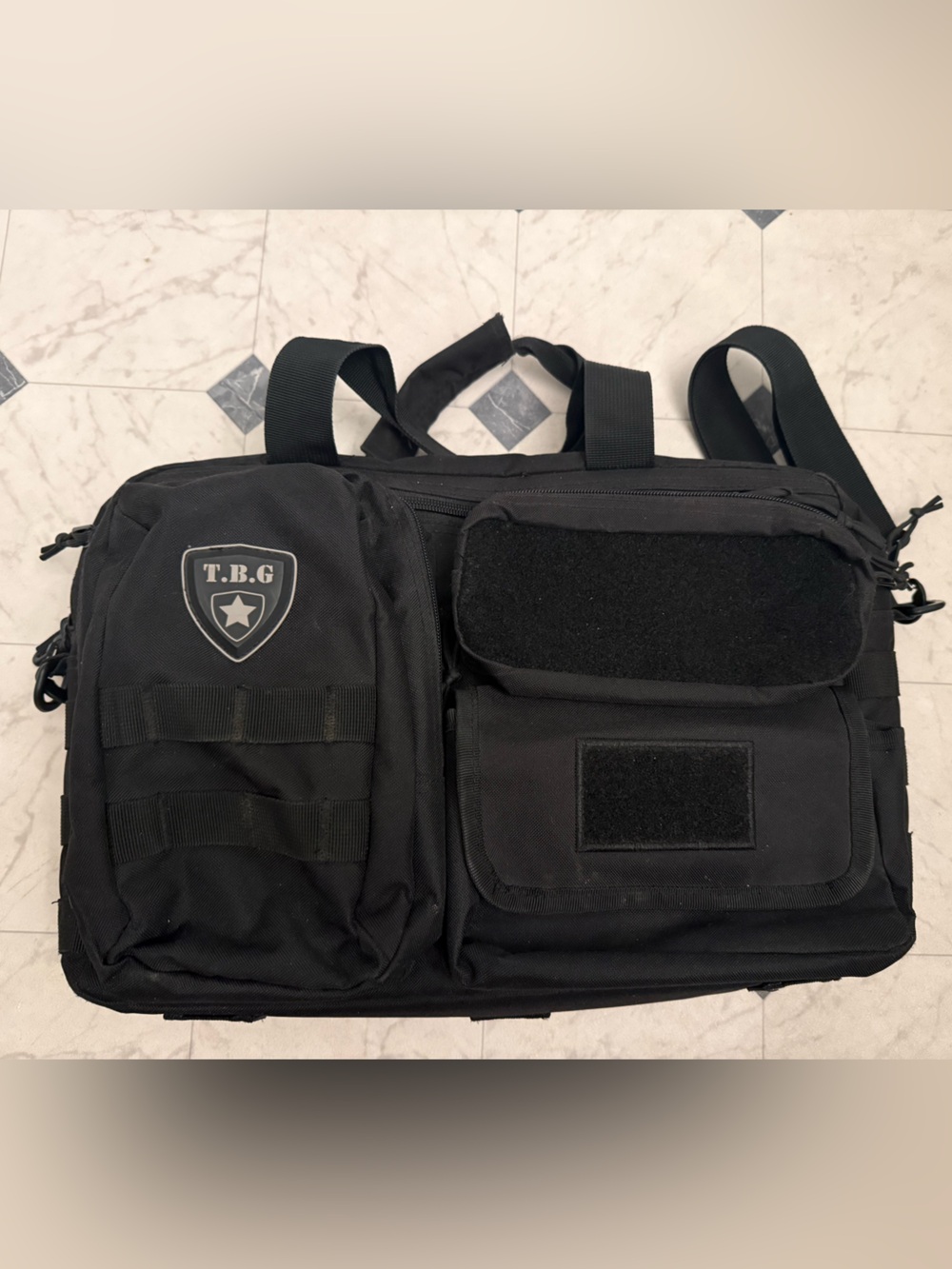 Black Tactical Baby Gear Diaper Bag for Men (or Women)